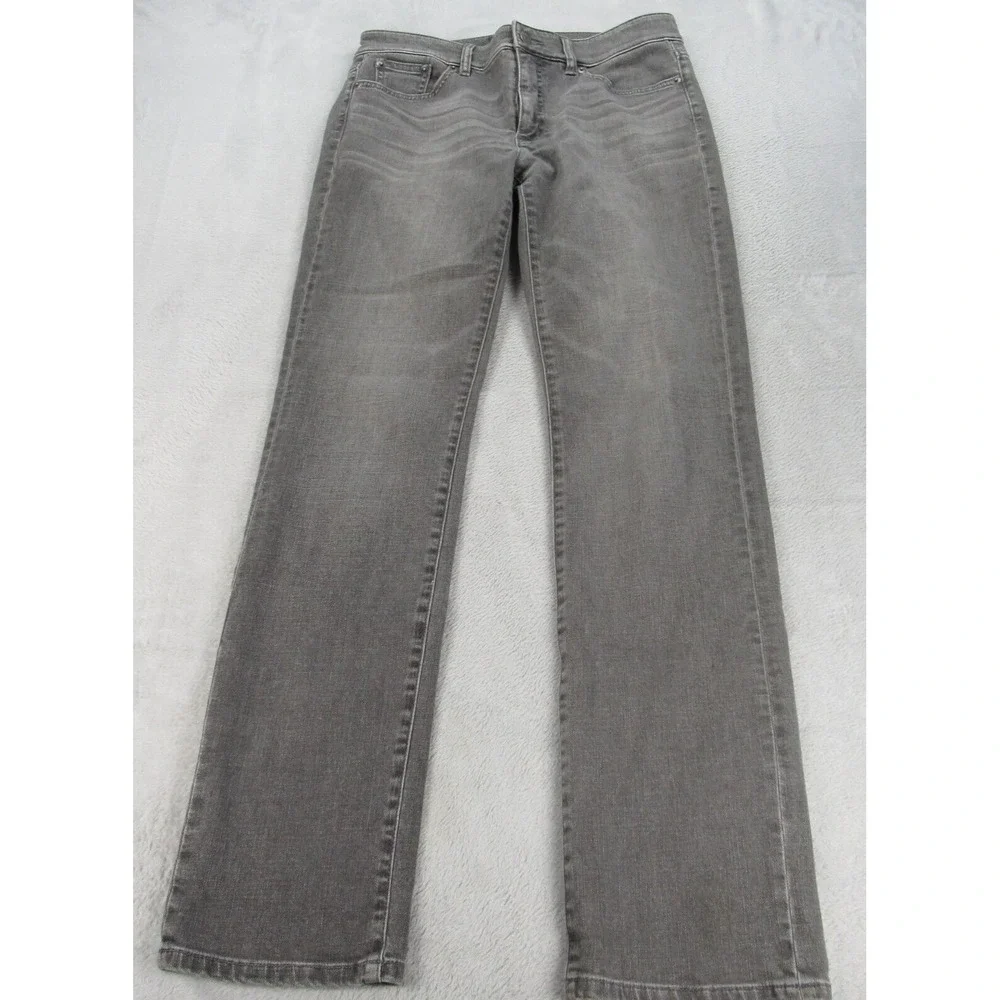 LRL Lauren Jeans Heritage Jeans Women 6 Gray Zip Mid Rise Stretch Straight 29x30